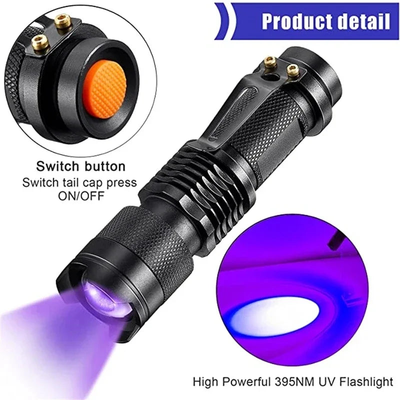 Ultraviolet Flashlight for Pet Stain Detection | UV Blacklight Torch for Carpet & Floor Inspection | Aluminum Handheld Light for Home & Prof | Thomler