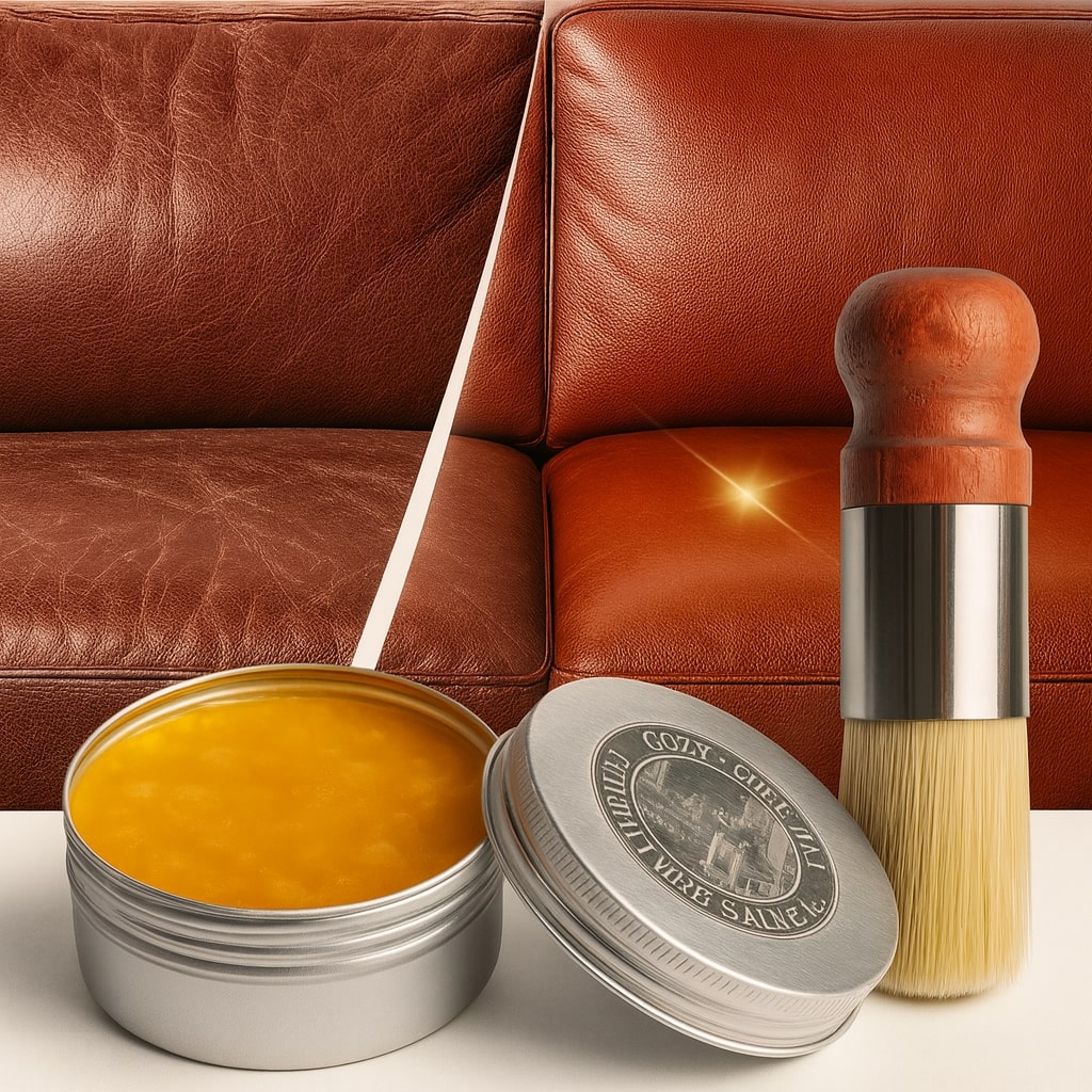 Leather Balm Colourless Applicator Included Sofa Car Seat Furniture Leather Care Conditioner Restorer For Bags Shoes Jackets | Thomler