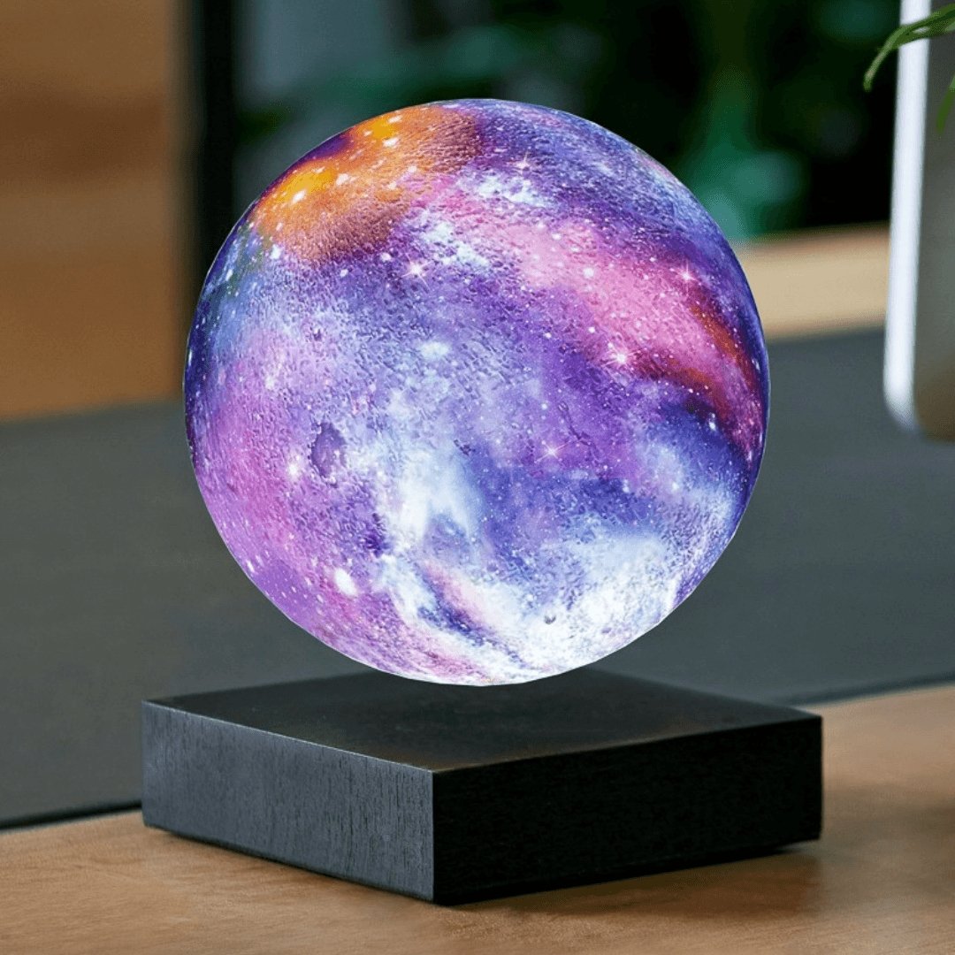 Levitating Moon Lamp 6 in 3D Printed ABS PVC Wood Base Home Decor 16 Colors Remote Controlled | Thomler