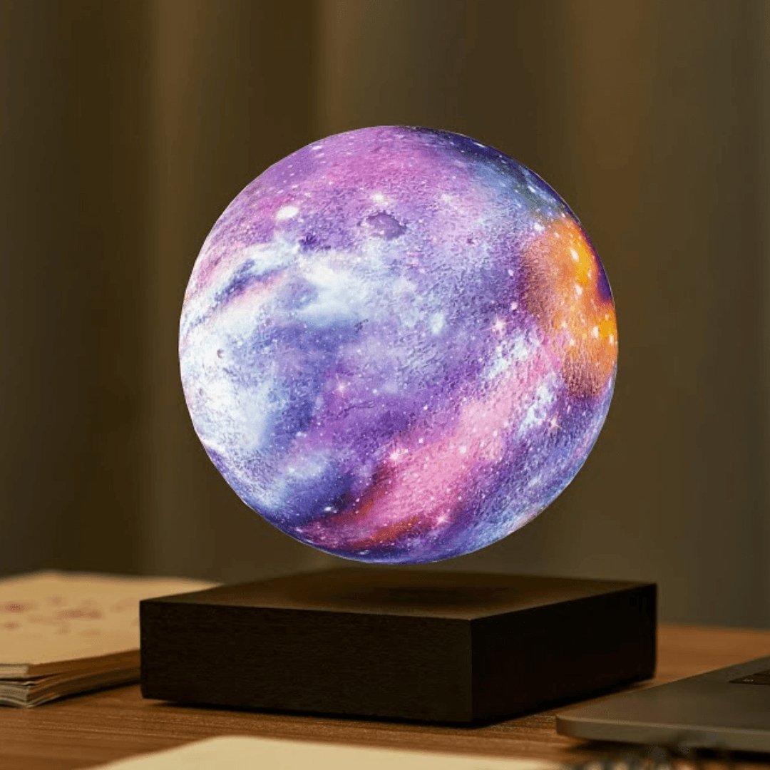Levitating Moon Lamp 6 in 3D Printed ABS PVC Wood Base Home Decor 16 Colors Remote Controlled | Thomler