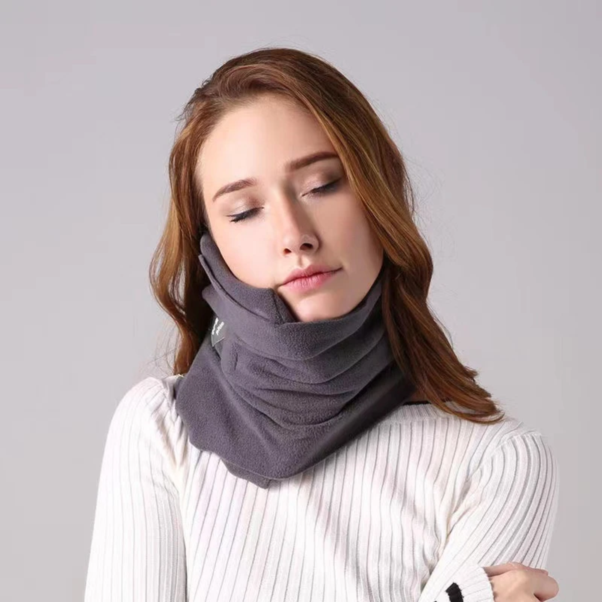 Travel Neck Pillow with Ergonomic Support – Lightweight Memory Foam Headrest for Airplane, Car & Train – Machine Washable Cover for Men & | Thomler