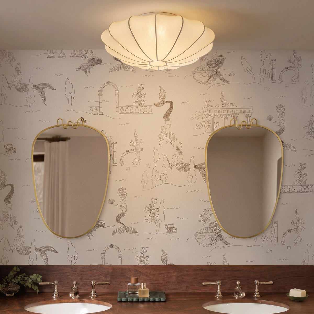 Silk Fiber Cocoon Flush Mount Ceiling Light with Warm Glow for Living Room & Bedroom | 3000K LED | Thomler