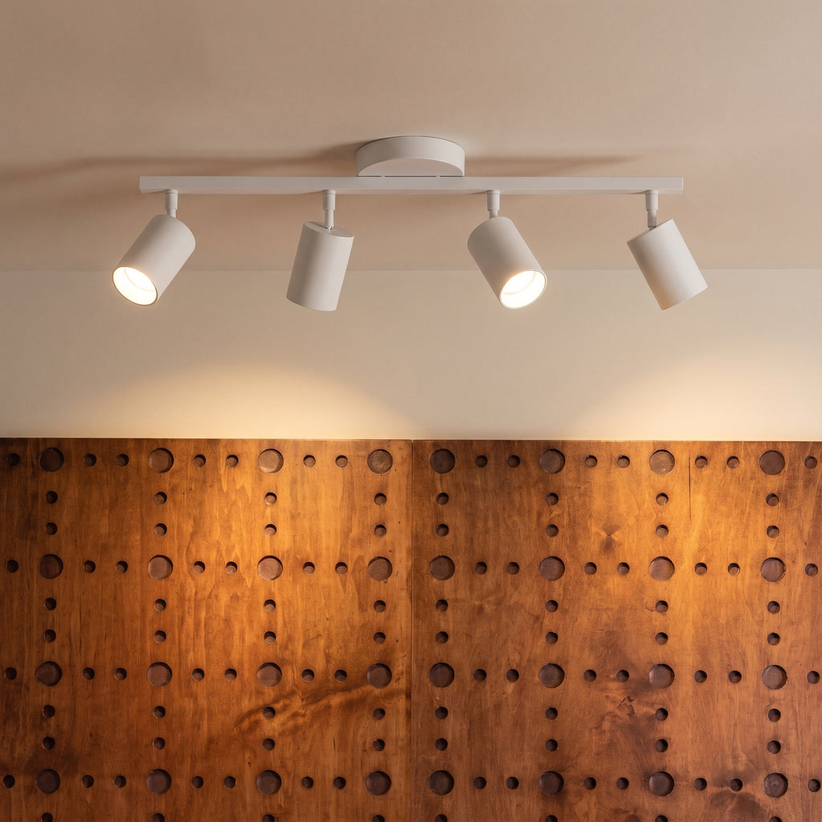 4-Light Adjustable Ceiling Light – LED Track Lighting for Kitchen, Living Room & Office | Modern Flush Mount with Directional Spotlights | Thomler