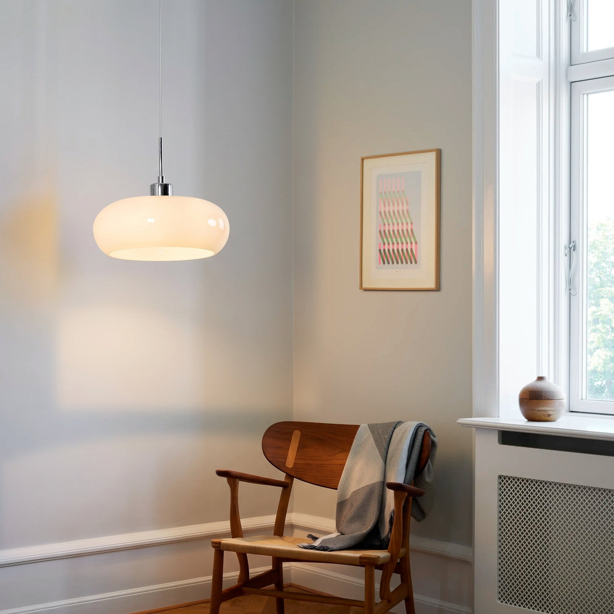 Modern Dome Glass Pendant Light with Adjustable Cord for Dining Room Kitchen Island Breakfast Bar – Geometric Minimalist Ceiling Fixture | Thomler