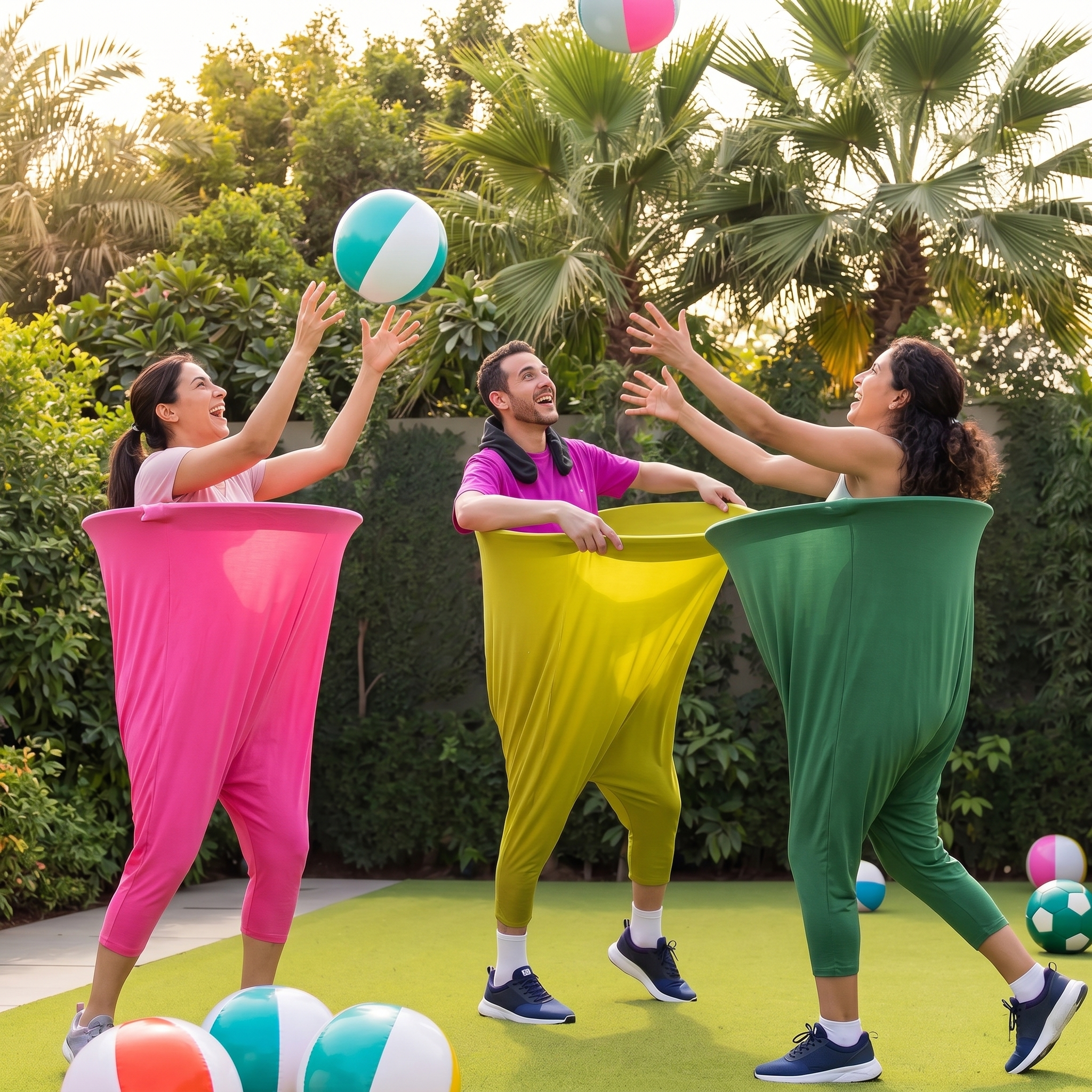 Oversized Wearable Catch-Basket Party Activity for Kids Adults Family Gatherings Backyard Indoor Outdoor Fun with Inflatable Balls Hand Pump | Thomler