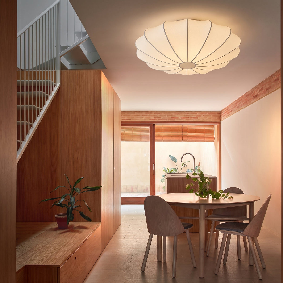 Silk Fiber Cocoon Flush Mount Ceiling Light with Warm Glow for Living Room & Bedroom | 3000K LED | Thomler