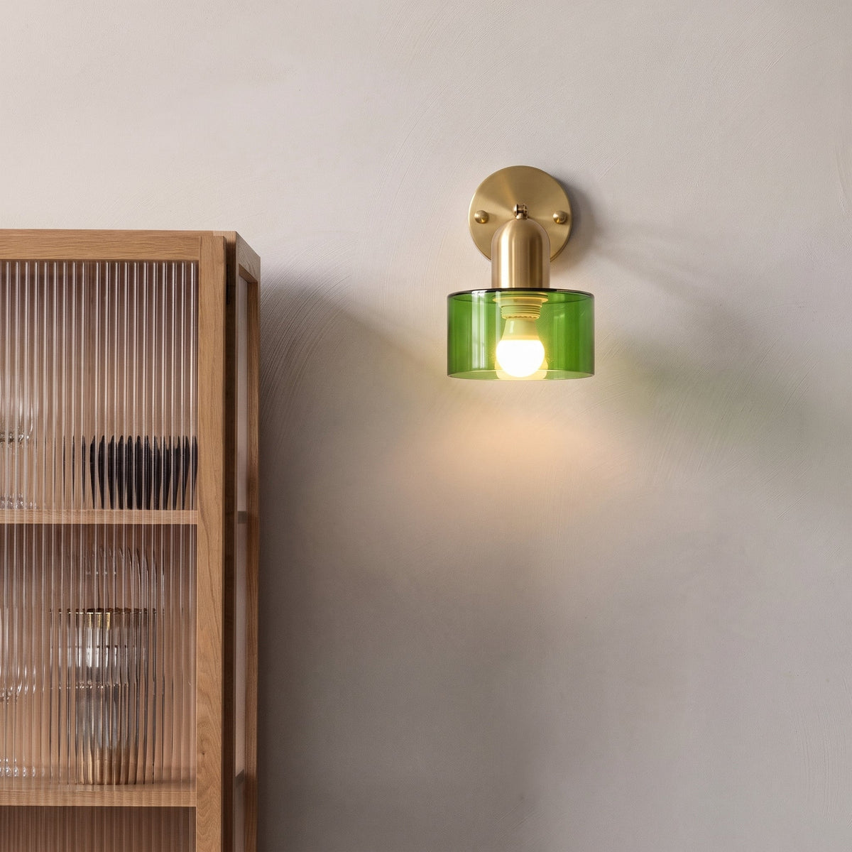 Modern Glass Wall Sconce Light Fixture for Bedroom Living Room Hallway – E26 Base Minimalist Accent Lighting | Thomler