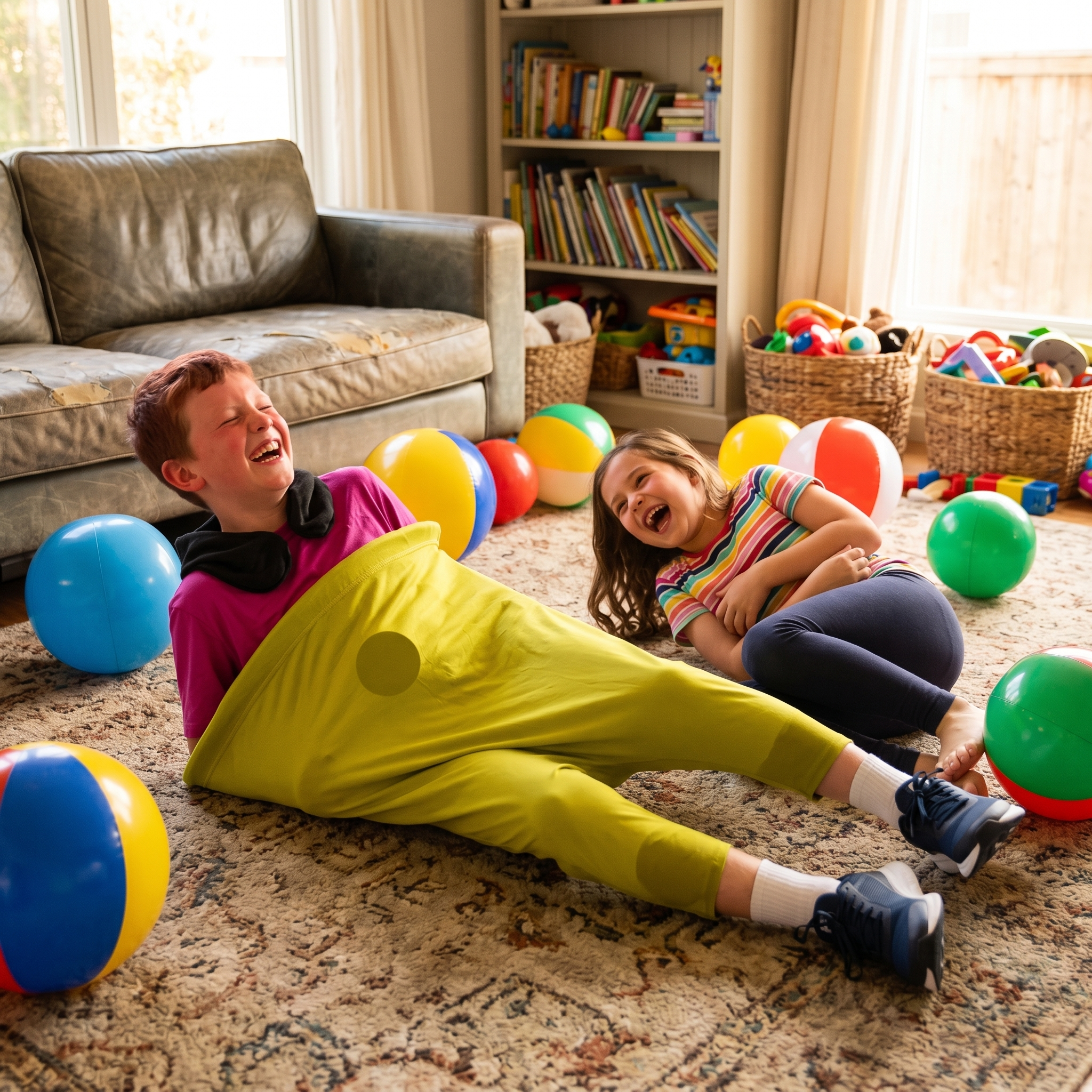 Oversized Wearable Catch-Basket Party Activity for Kids Adults Family Gatherings Backyard Indoor Outdoor Fun with Inflatable Balls Hand Pump | Thomler