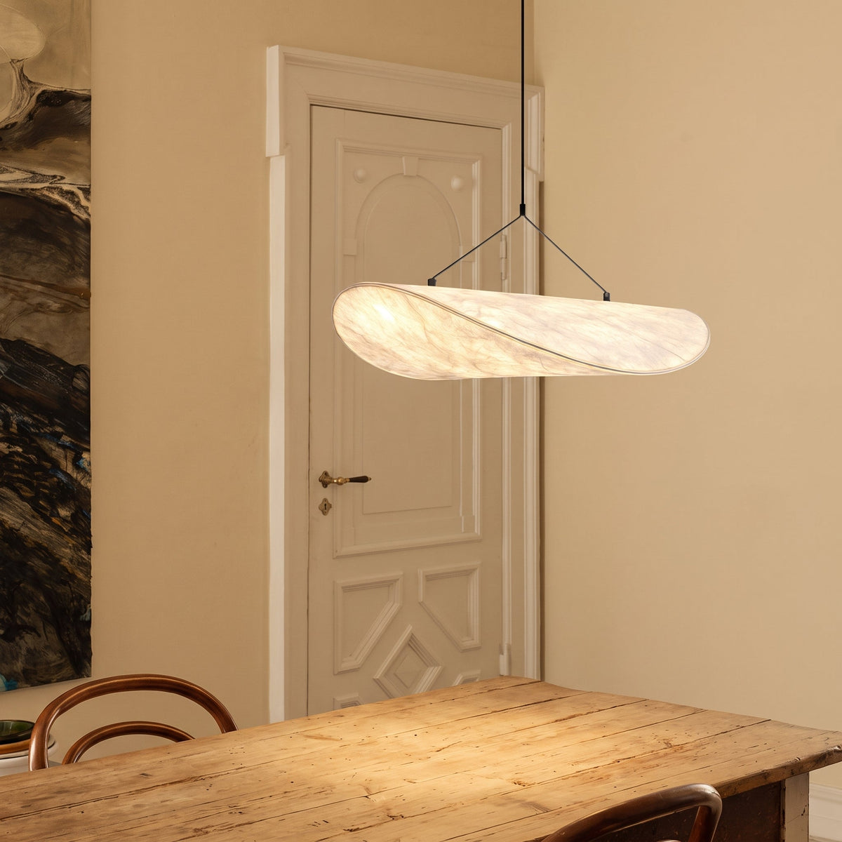 Cloud Silk Pendant Light, Japanese Minimalist Ceiling Fixture, Adjustable Hanging Lamp for Dining Room & Bedroom, Soft Ambient LED | Thomler