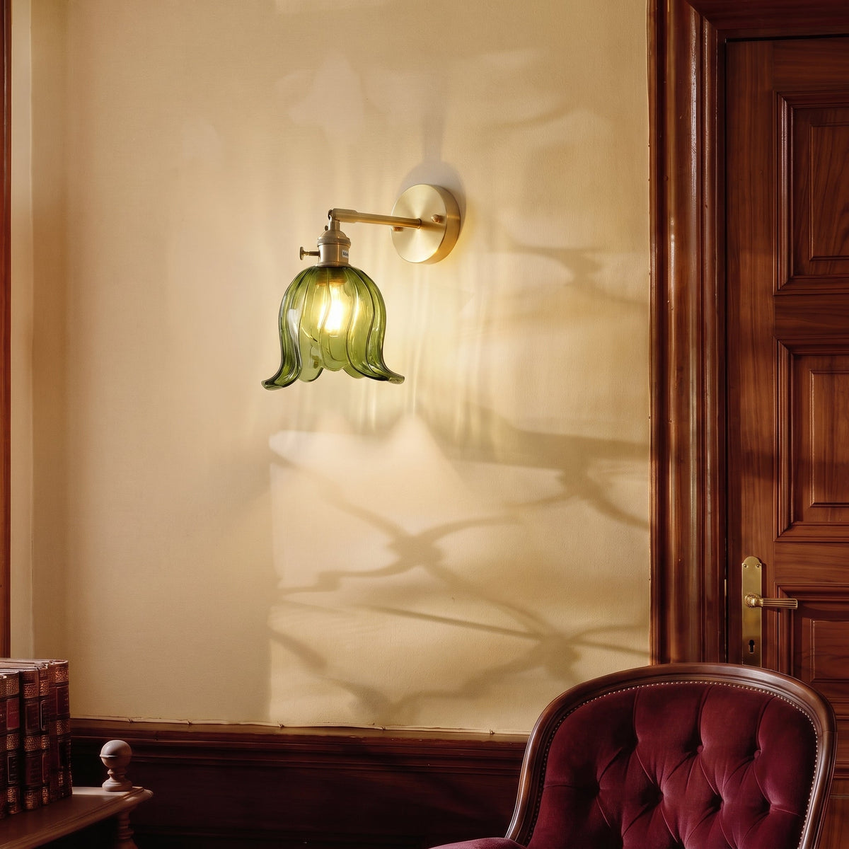 Glass Flower Wall Sconce Light Fixture – Handblown Bloom Design for Living Room, Hallway & Bedroom – Warm 3000K LED – 6 in Diameter | Thomler