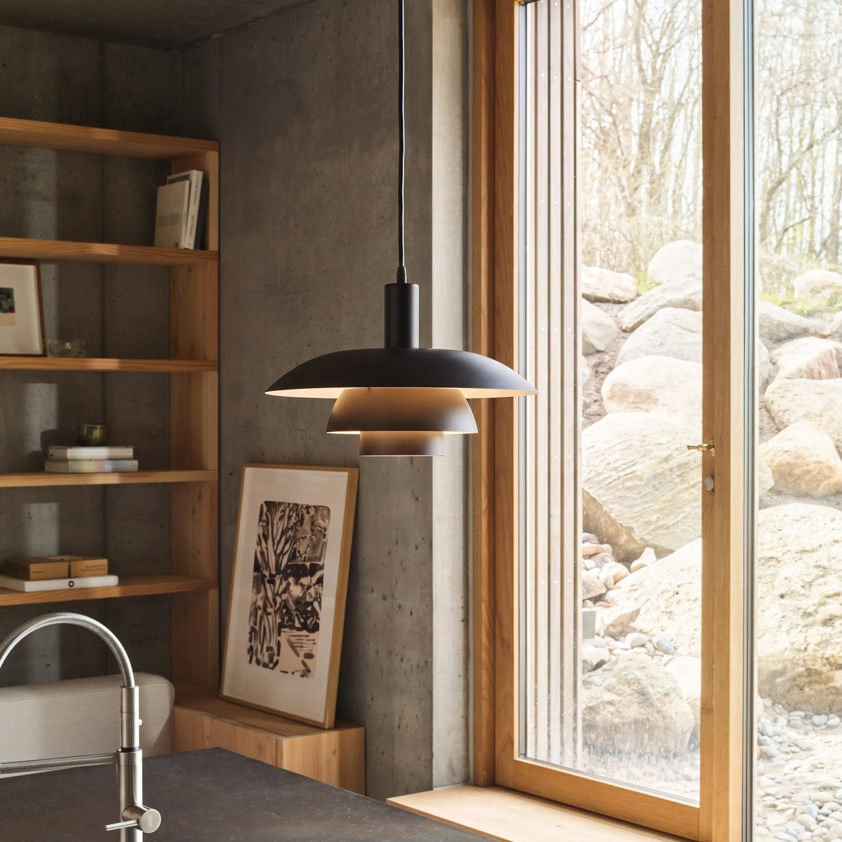 Scandinavian Metal Pendant Light with Integrated LED – Dimmable Ceiling Fixture for Dining Room & Kitchen – 11.4 in or 15.4 in Diameter | Thomler