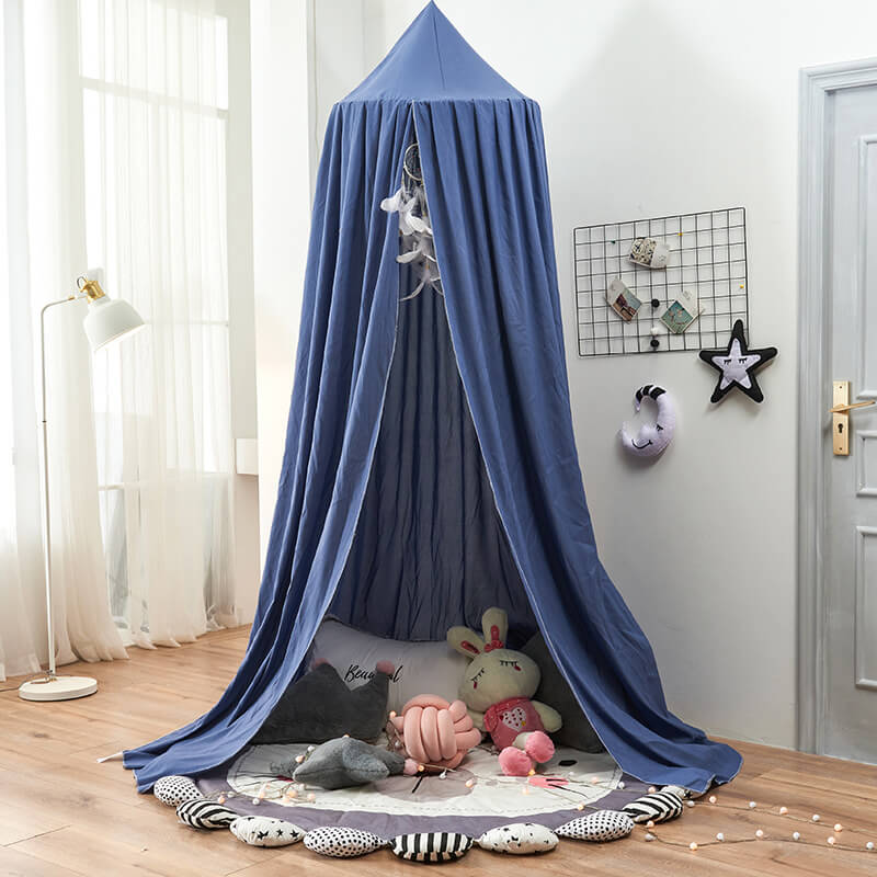 Kids Bed Tent Canopy Light Blocking Play Curtain for Girls Boys Crib Nursery Princess Dome Netting Drape with Hanging Hook 98 Inch Tall | Thomler