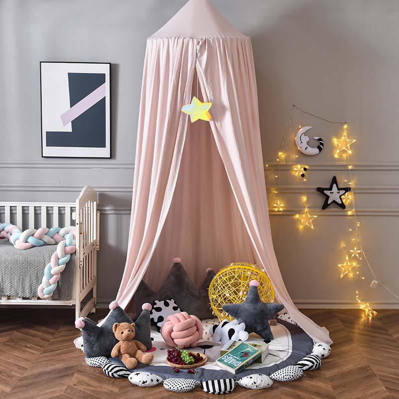 Kids Bed Tent Canopy Light Blocking Play Curtain for Girls Boys Crib Nursery Princess Dome Netting Drape with Hanging Hook 98 Inch Tall | Thomler