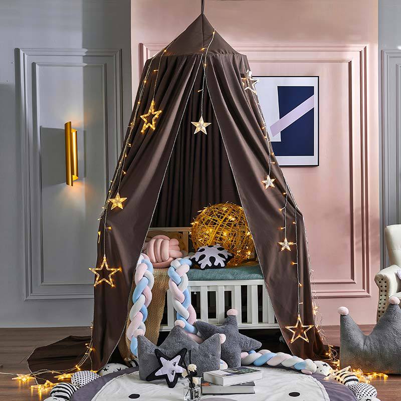 Kids Bed Tent Canopy Light Blocking Play Curtain for Girls Boys Crib Nursery Princess Dome Netting Drape with Hanging Hook 98 Inch Tall | Thomler
