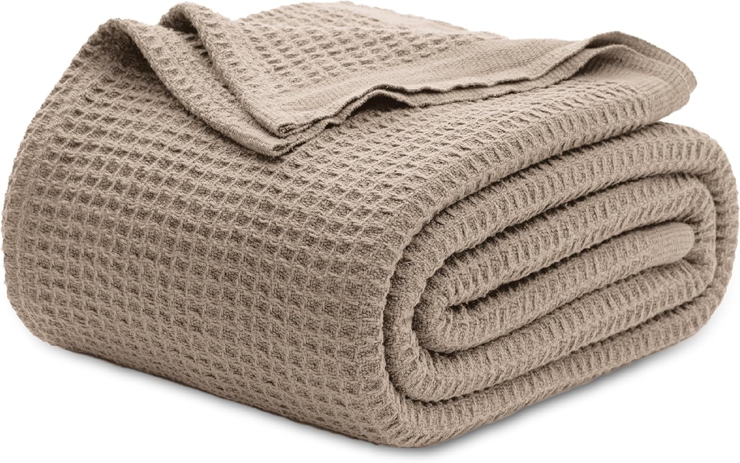 100% Cotton Waffle Weave Throw Blanket Queen King Breathable Lightweight Bed Cover for All Seasons Couch Sofa Bedroom Layering Textured | Thomler