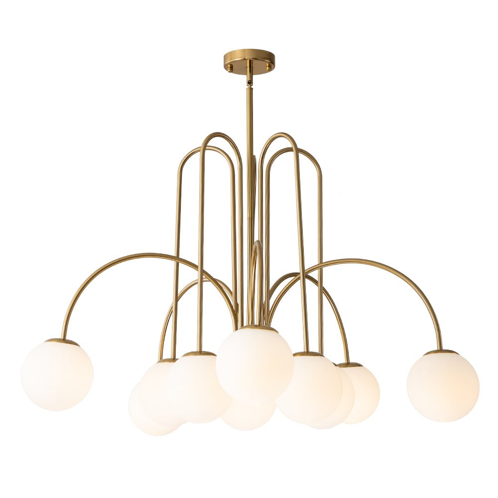 Pendant Light Glass Globe 98.0 cm Black Dining Room Sputnik Chandelier Adjustable Ten Light Ceiling Fixture | Thomler