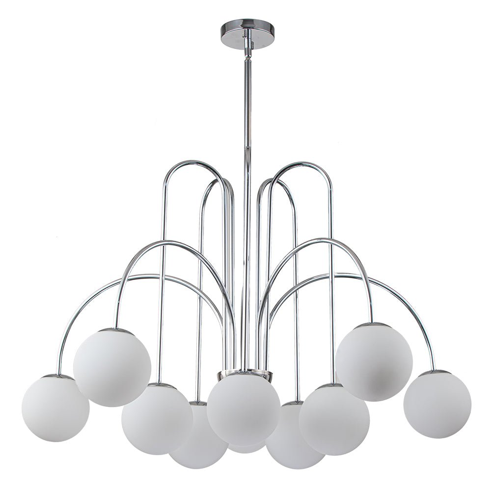 Pendant Light Glass Globe 98.0 cm Black Dining Room Sputnik Chandelier Adjustable Ten Light Ceiling Fixture | Thomler