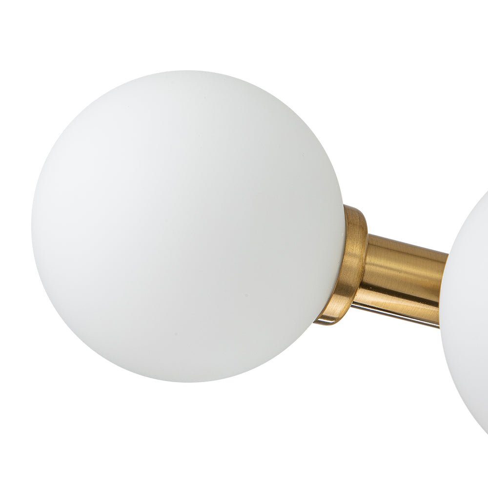 16-Bulb Retro Starburst Ceiling Fixture with Frosted Spheres – Adjustable Drop Kitchen Island Light | Thomler