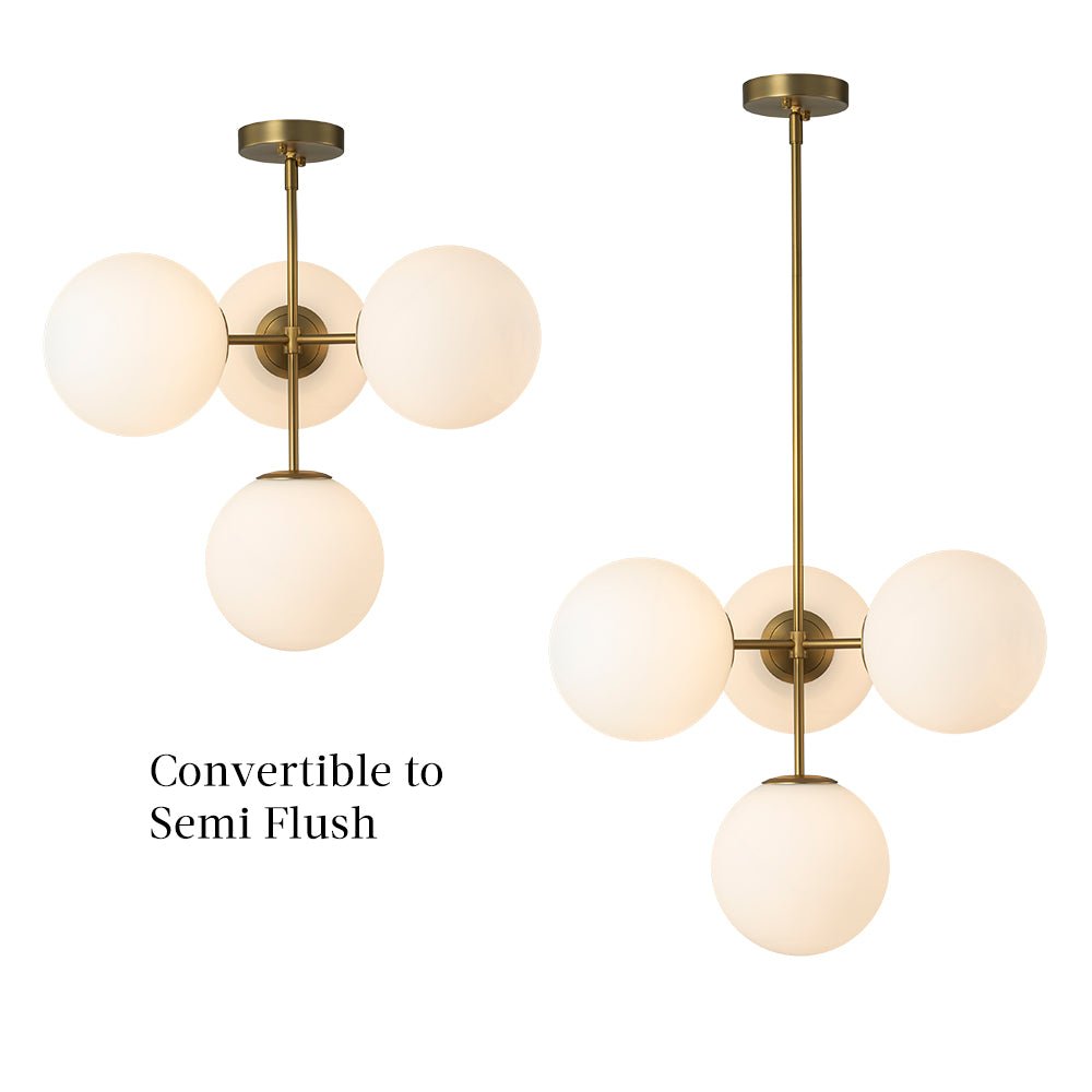 Pendant Light Frosted Glass 62.0 cm Brass Black Dining Room Kitchen Island Mid Century Bubble Ceiling Fixture | Thomler