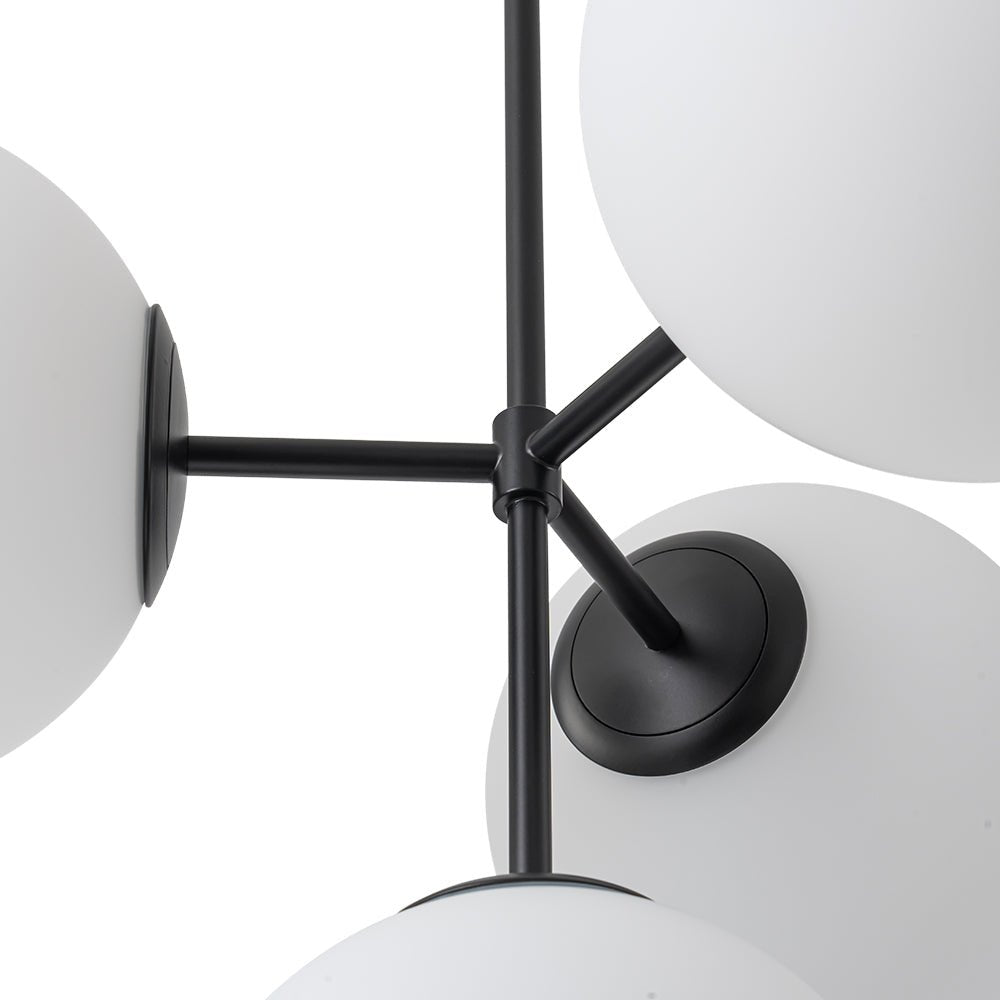 Pendant Light Frosted Glass 62.0 cm Brass Black Dining Room Kitchen Island Mid Century Bubble Ceiling Fixture | Thomler