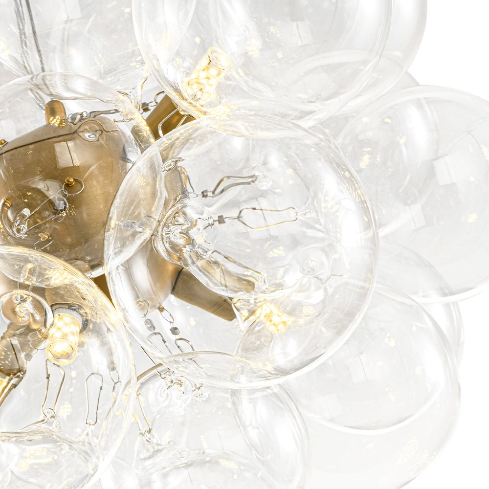 Pendant Light Glass Sphere Cluster 50.0 cm Brass Dining Room Bubble Chandelier Adjustable G9 Kitchen Island Ceiling Light | Thomler
