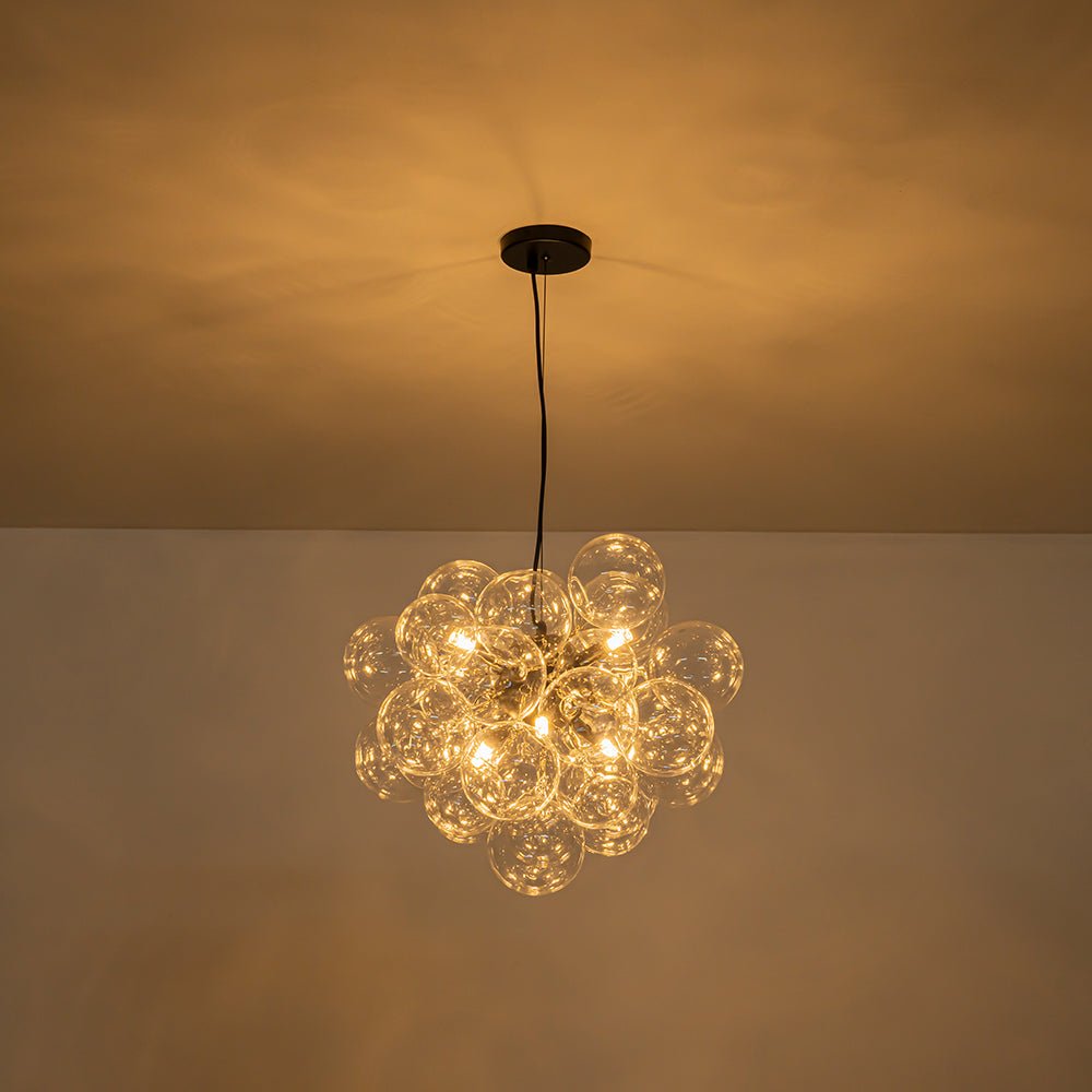 Pendant Light Glass Sphere Cluster 50.0 cm Brass Dining Room Bubble Chandelier Adjustable G9 Kitchen Island Ceiling Light | Thomler