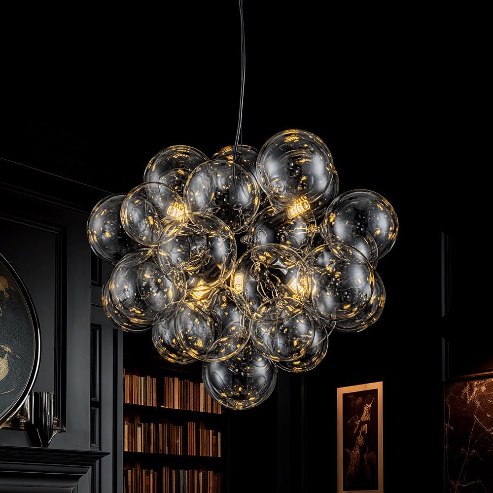 Pendant Light Glass Sphere Cluster 50.0 cm Brass Dining Room Bubble Chandelier Adjustable G9 Kitchen Island Ceiling Light | Thomler