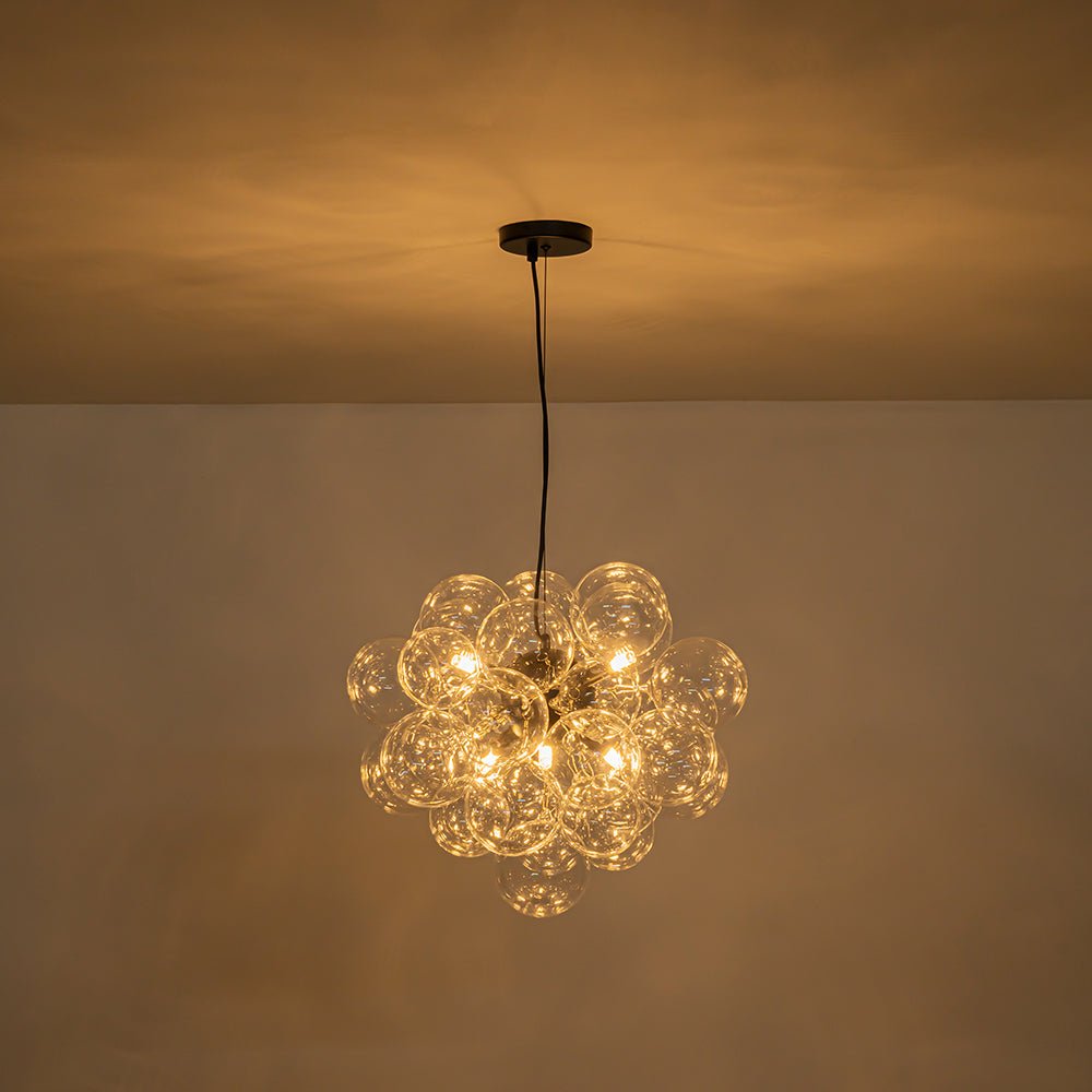 Pendant Light Glass Sphere Cluster 50.0 cm Brass Dining Room Bubble Chandelier Adjustable G9 Kitchen Island Ceiling Light | Thomler