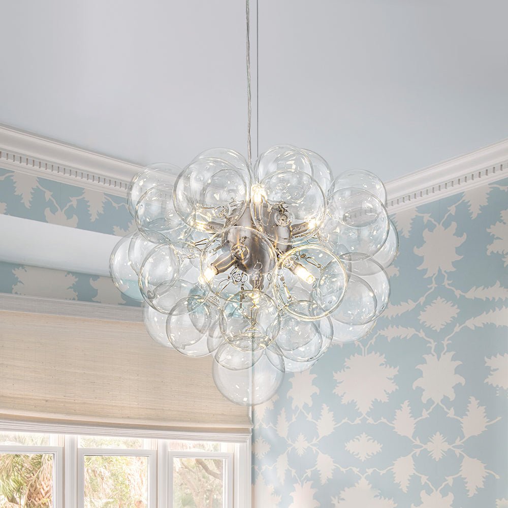 Pendant Light Glass Sphere Cluster 50.0 cm Brass Dining Room Bubble Chandelier Adjustable G9 Kitchen Island Ceiling Light | Thomler