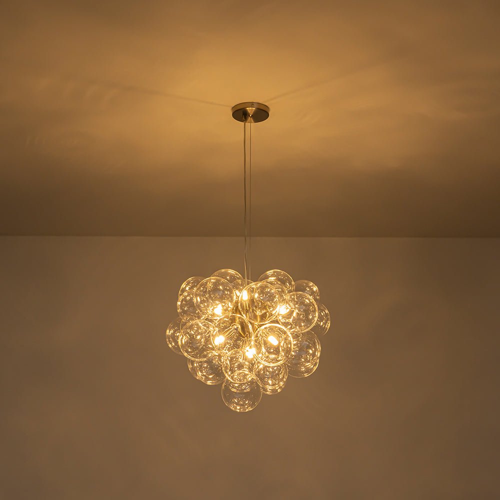 Pendant Light Glass Sphere Cluster 50.0 cm Brass Dining Room Bubble Chandelier Adjustable G9 Kitchen Island Ceiling Light | Thomler