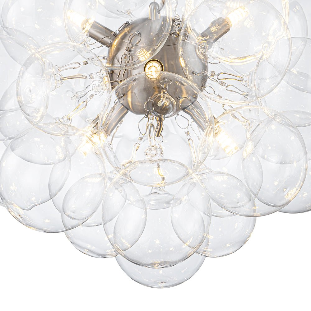 Pendant Light Glass Sphere Cluster 50.0 cm Brass Dining Room Bubble Chandelier Adjustable G9 Kitchen Island Ceiling Light | Thomler