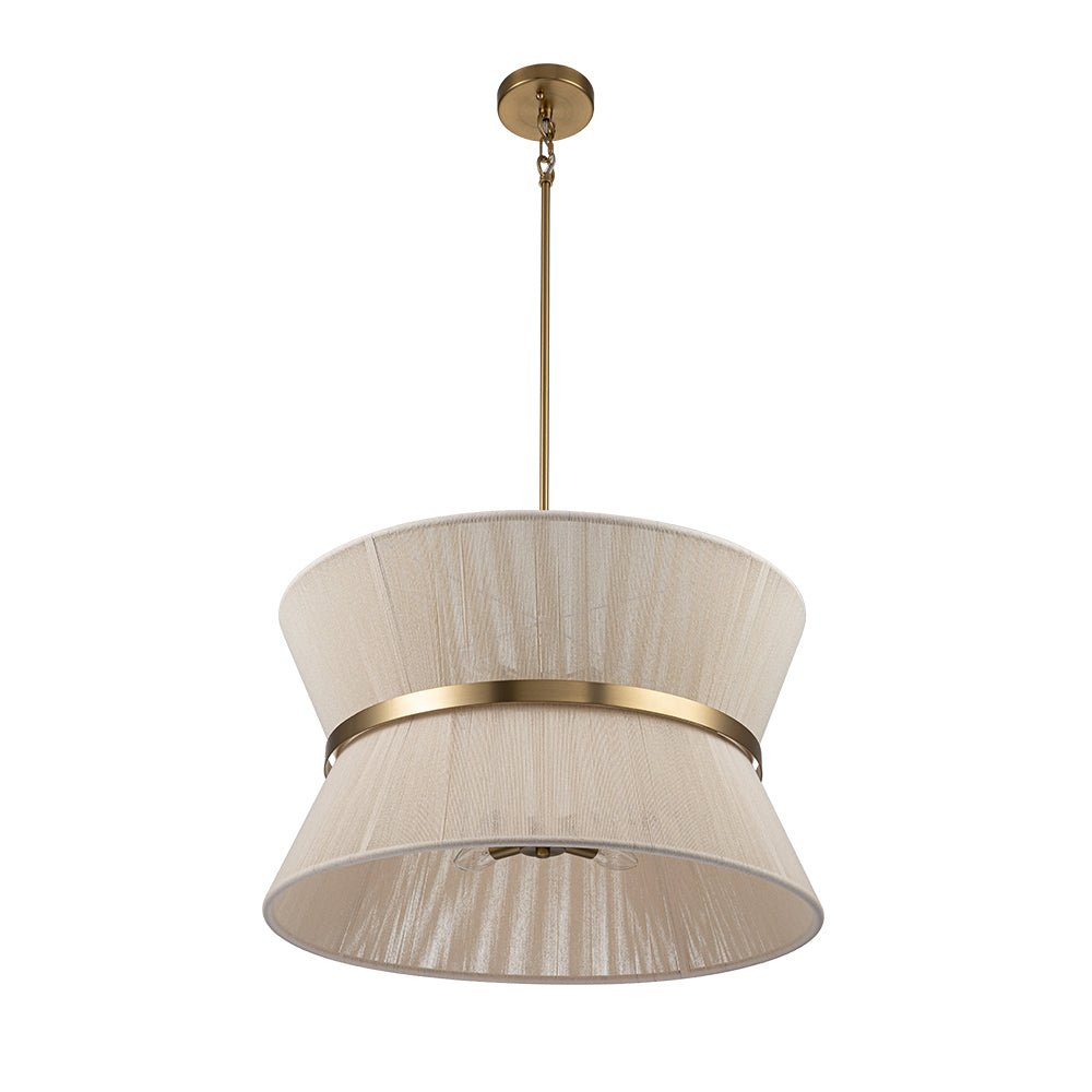 Pendant Lamp Cotton Rope 60.0 cm Brushed Brass Dining Room Bohemian Coastal Adjustable Ceiling Light | Thomler