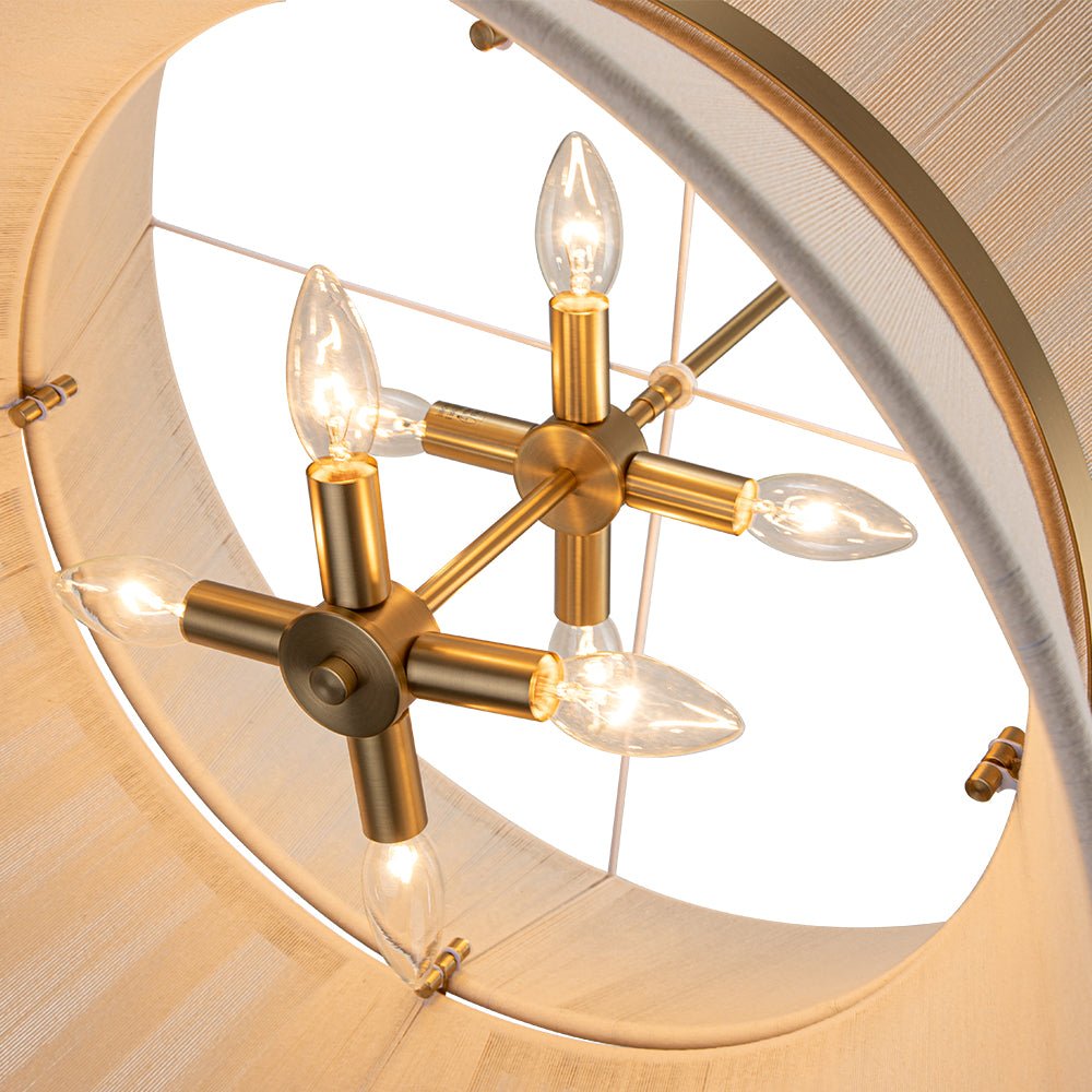 Pendant Lamp Cotton Rope 60.0 cm Brushed Brass Dining Room Bohemian Coastal Adjustable Ceiling Light | Thomler