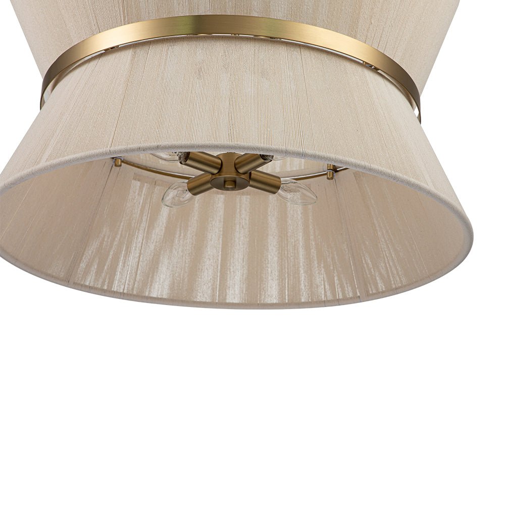 Pendant Lamp Cotton Rope 60.0 cm Brushed Brass Dining Room Bohemian Coastal Adjustable Ceiling Light | Thomler