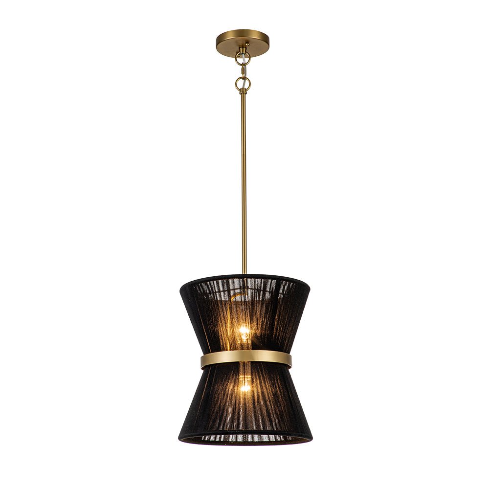 Pendant Lamp Cotton Rope 60.0 cm Brushed Brass Dining Room Bohemian Coastal Adjustable Ceiling Light | Thomler