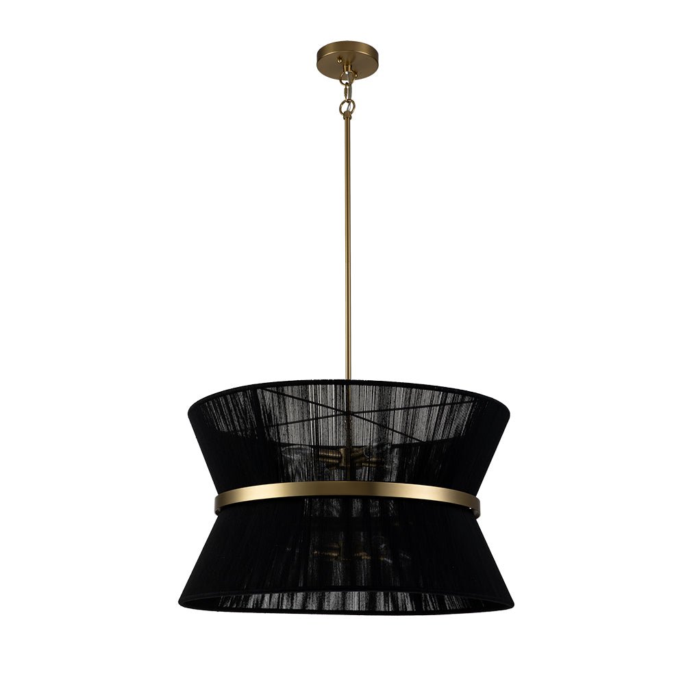 Pendant Lamp Cotton Rope 60.0 cm Brushed Brass Dining Room Bohemian Coastal Adjustable Ceiling Light | Thomler