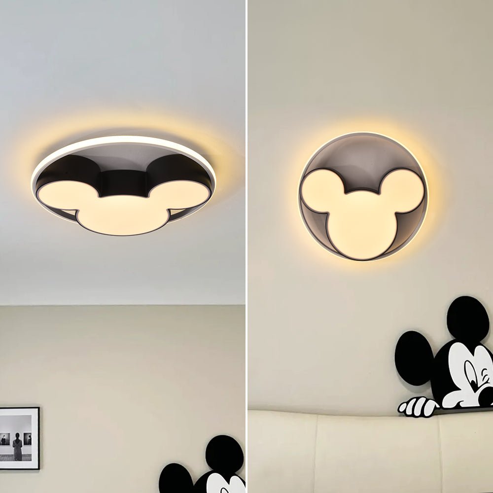 Ceiling Lamp Aluminium Acrylic LED 45.0 cm Black White Children Bedroom Playroom Dimmable Remote Flush Mount Lighting | Thomler