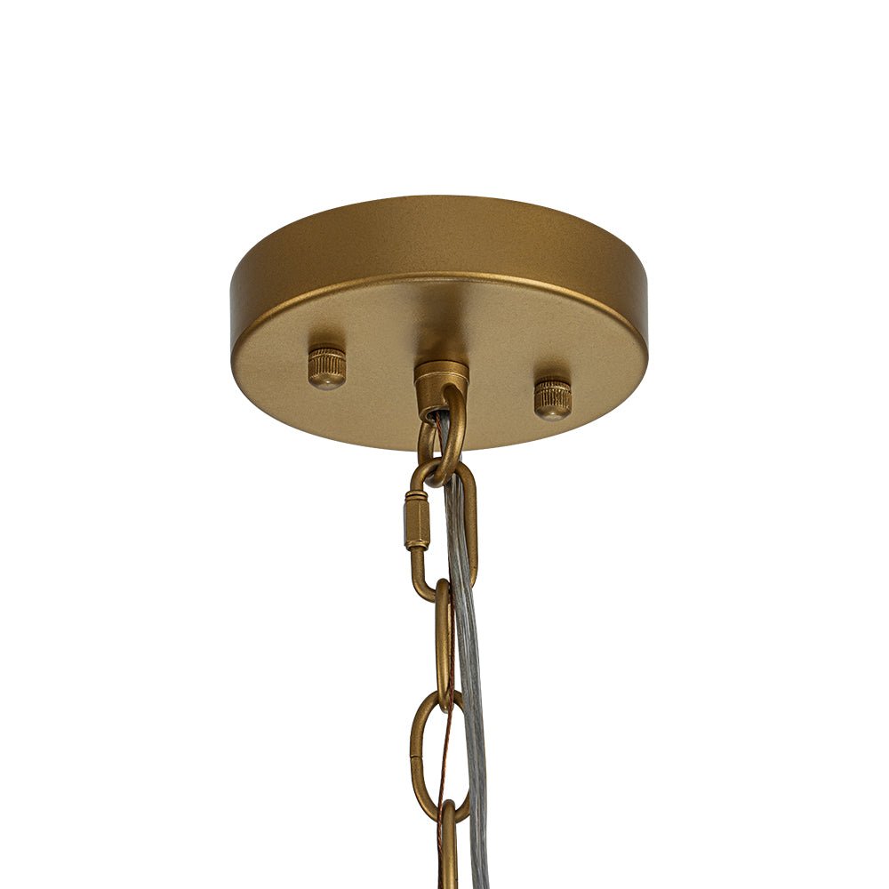 Pendant Light Textured Glass 32.0 cm Brass Kitchen Island Dining Room Adjustable Cage Ceiling Hanging Lamp | Thomler