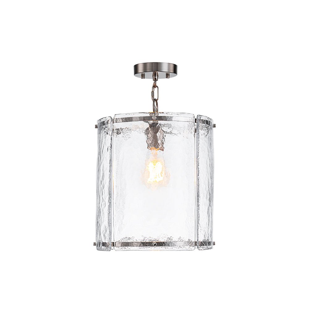 Pendant Light Textured Glass 32.0 cm Brass Kitchen Island Dining Room Adjustable Cage Ceiling Hanging Lamp | Thomler