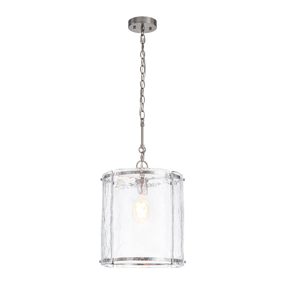 Pendant Light Textured Glass 32.0 cm Brass Kitchen Island Dining Room Adjustable Cage Ceiling Hanging Lamp | Thomler