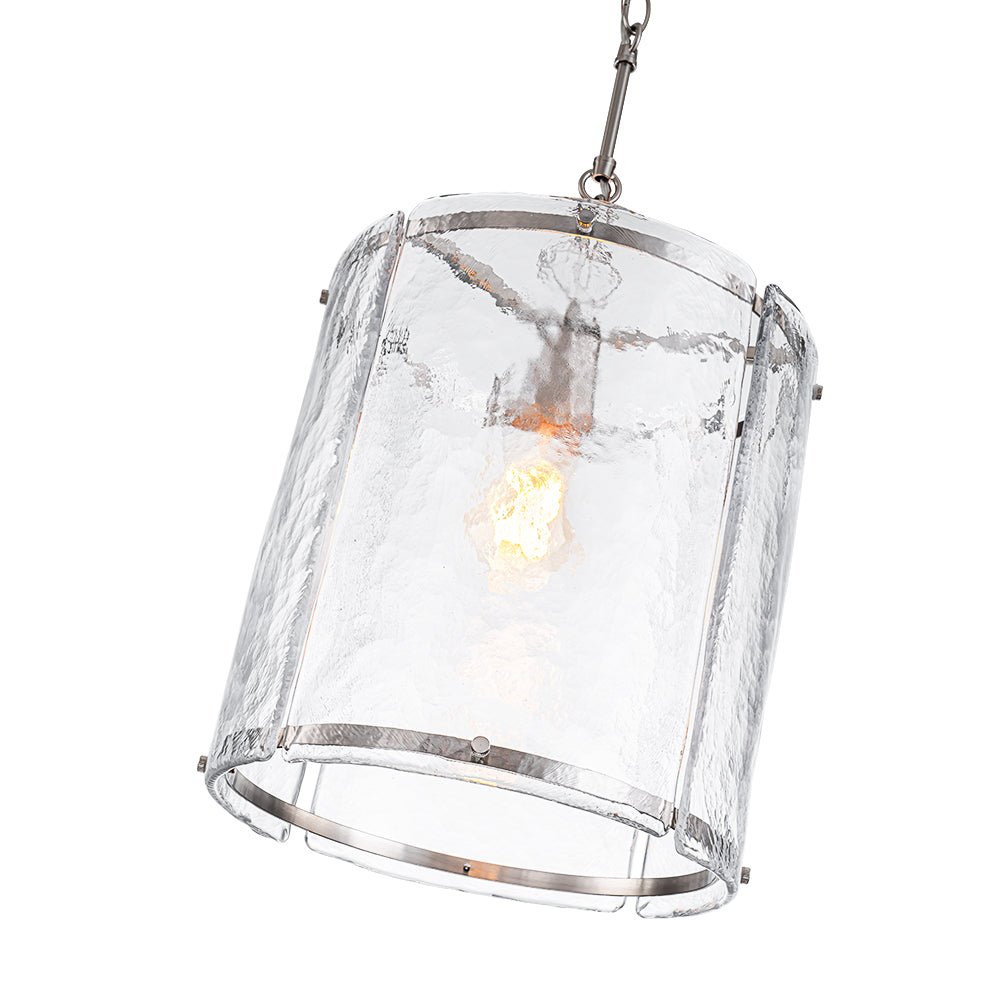 Pendant Light Textured Glass 32.0 cm Brass Kitchen Island Dining Room Adjustable Cage Ceiling Hanging Lamp | Thomler