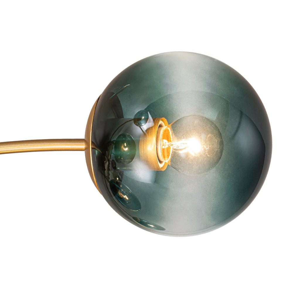12-Arm Starburst Ceiling Light with Gradient Azure Sphere Shades & Metallic Finish for Entryway | Thomler