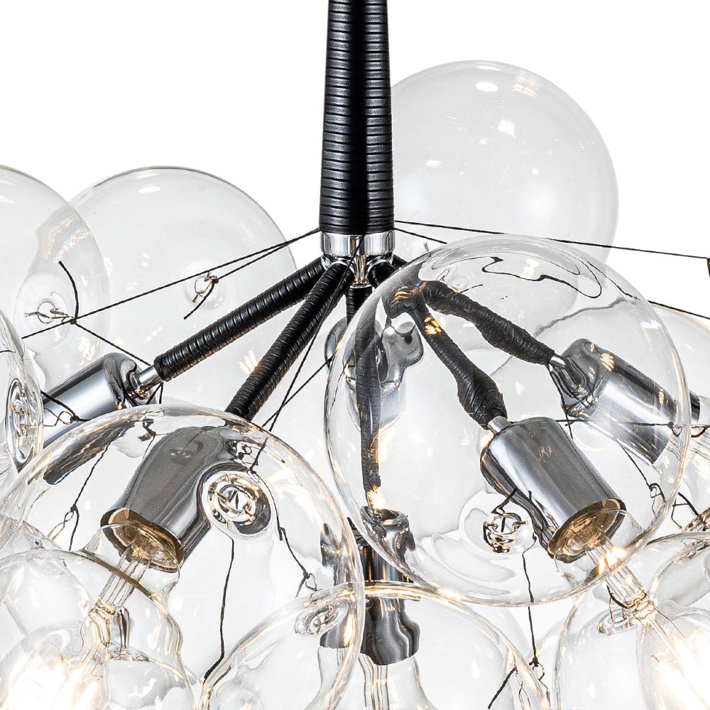 Pendant Light Glass Sphere Cluster 63.0 cm Chrome Dining Room Bubble Chandelier Adjustable Hanging Ceiling Light | Thomler