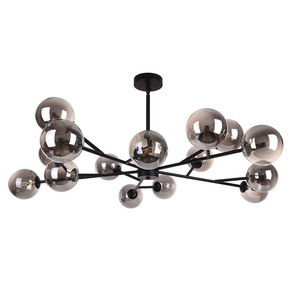 15-Light Linear Chandelier with Glass Globes for Dining Room & Living Room | Thomler
