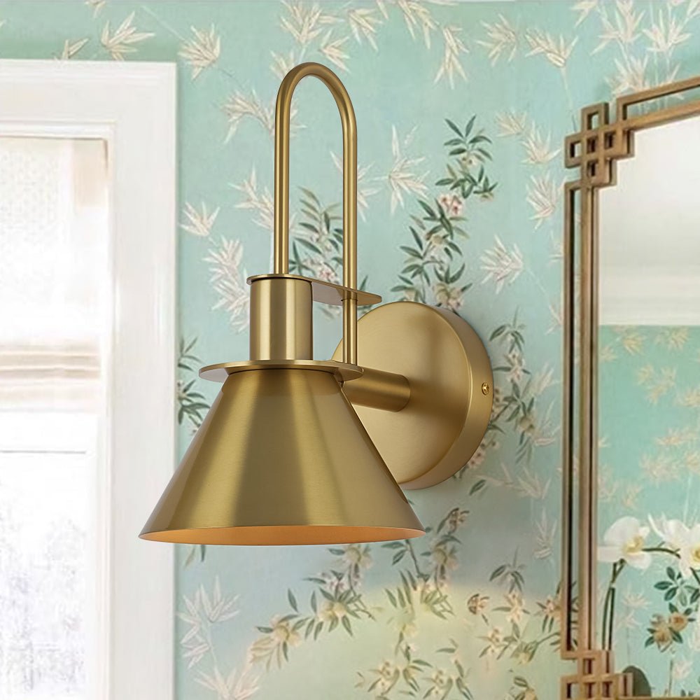 Wall Lamp Metal 31.0 cm Black Green White Brass Bedroom Hallway Mid Century Gooseneck Reading Light | Thomler