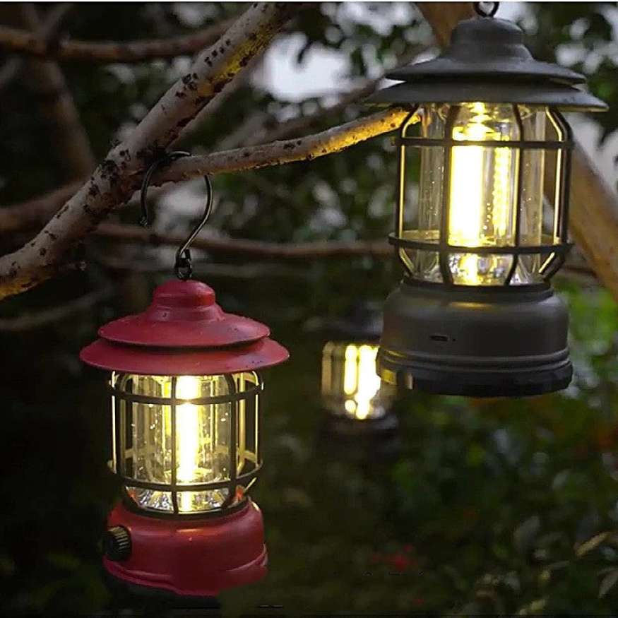 Rechargeable LED Camping Lantern Dimmable USB Portable Outdoor Light Retro Design for Tent Emergency Home Garden | Thomler