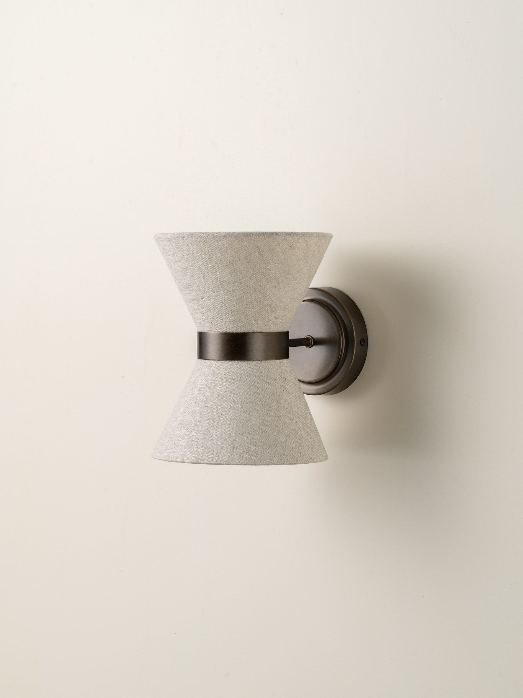 Wall Lamp Linen Bronze G9 24.0 cm Living Room Bedroom Up Down Ambient Lighting Sconce Fixture | Thomler