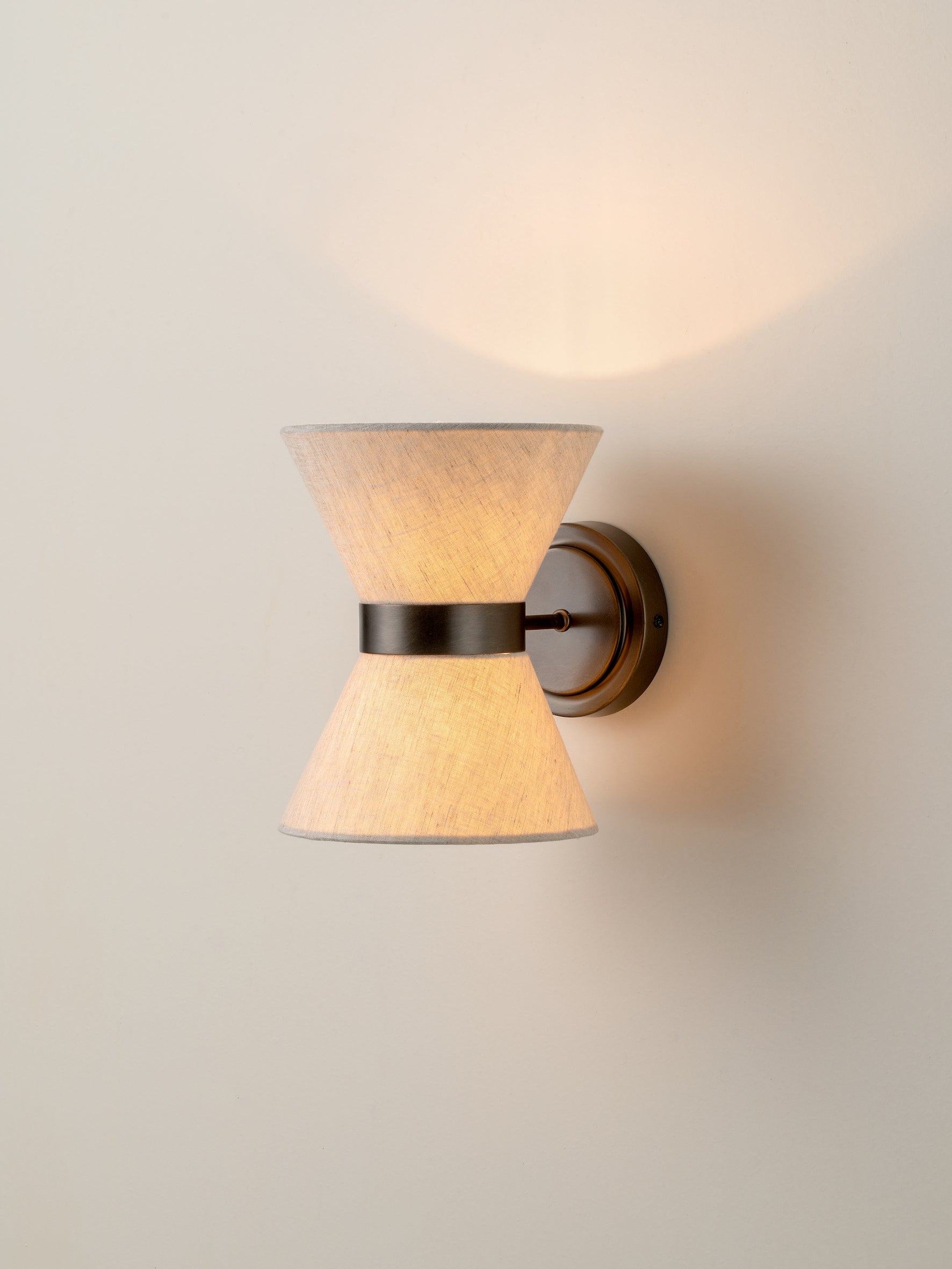 Wall Lamp Linen Bronze G9 24.0 cm Living Room Bedroom Up Down Ambient Lighting Sconce Fixture | Thomler