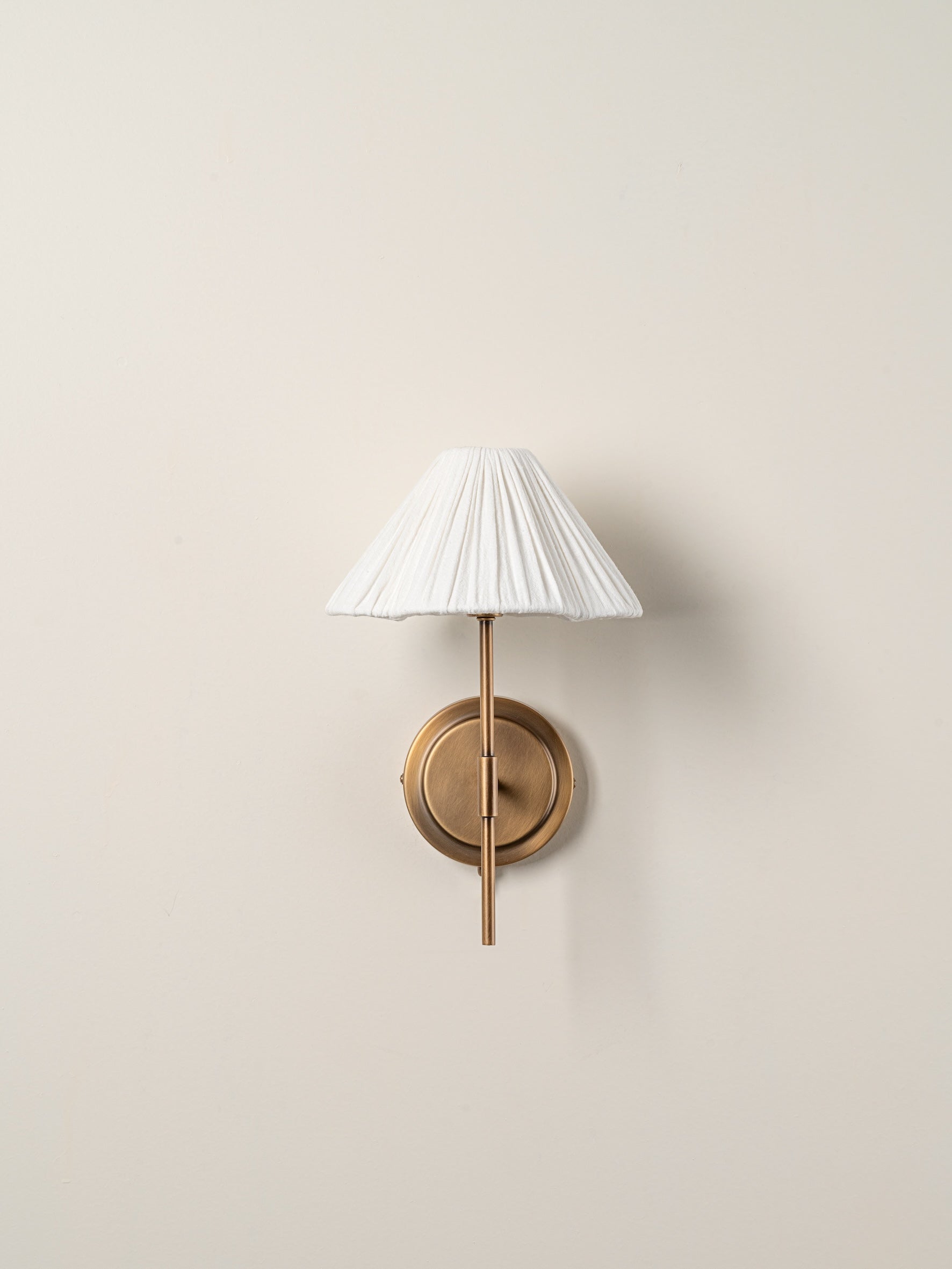 Wall Lamp Linen Pleated Shade G9 21.5 cm Brass Bedroom Bedside Reading Light Scandinavian Hallway Sconce | Thomler