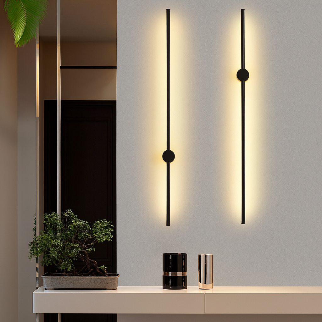 LED Wall Light Fixture Modern Minimalist Linear Sconce for Dining Room Bar Bedroom | Acrylic Iron Construction | Warm White Ambient | Thomler